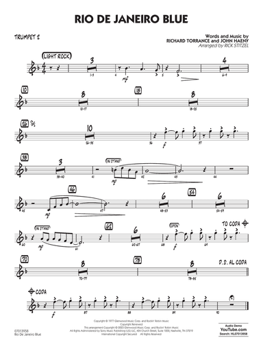 Rio de Janeiro Blue (Key: C min) (arr. Rick Stitzel) - Trumpet 2