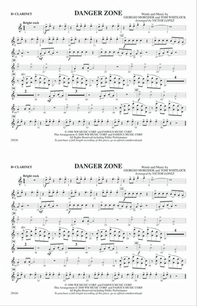 Danger Zone: 1st B-flat Clarinet