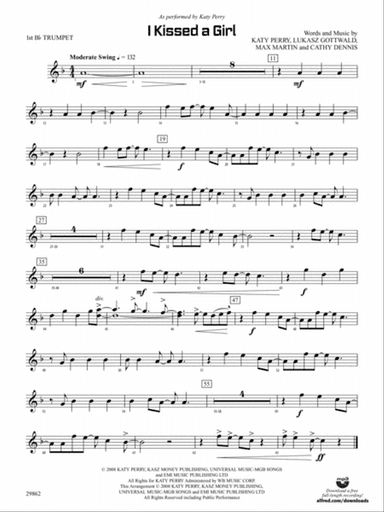 I Kissed a Girl: 1st B-flat Trumpet