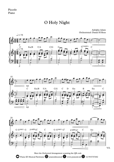 O Holy NIght - Christmas Carol - Piccolo and Piano