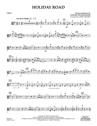 Holiday Road (from National Lampoon's Vacation) (arr. Larry Moore) - Viola