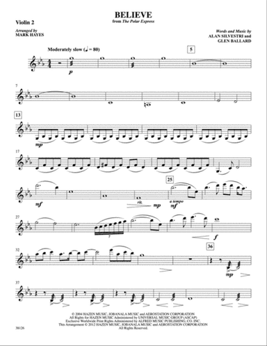 Believe (from The Polar Express): 2nd Violin