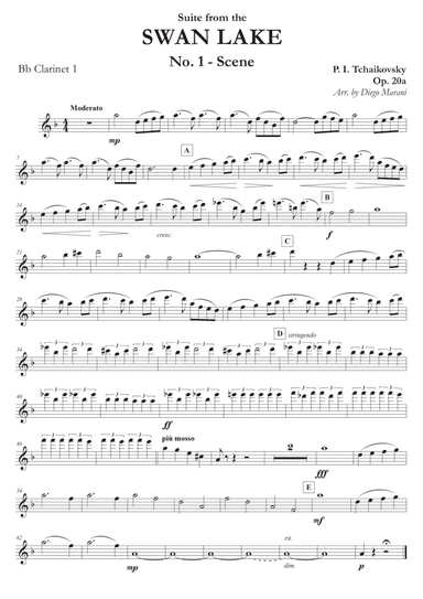 "Scene" from Swan Lake Suite for Clarinet Quartet