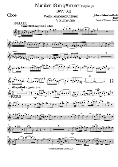 BACH: Well-Tempered Clavier V.1 No.18