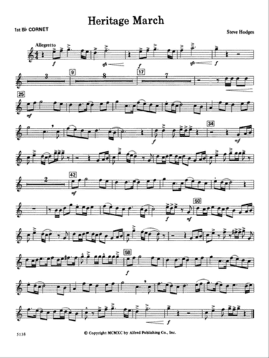 Heritage March: 1st B-flat Cornet