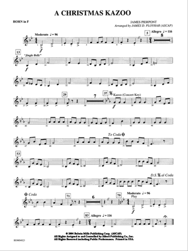 A Christmas Kazoo: 1st F Horn