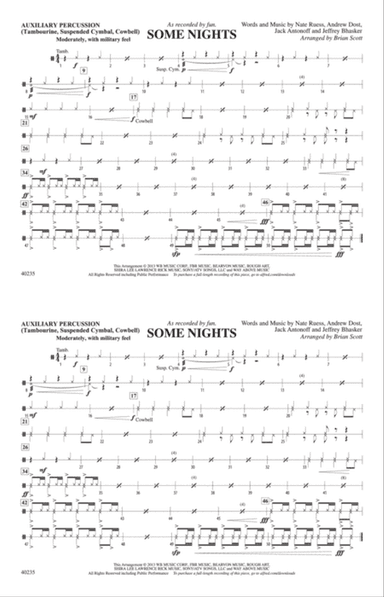 Some Nights: Auxiliary Percussion
