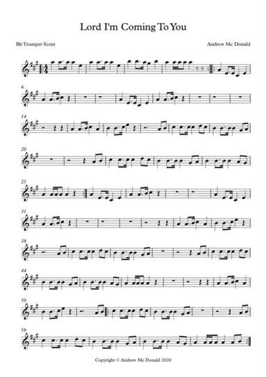 Lord I'm Coming To You Bb Trumpet Score