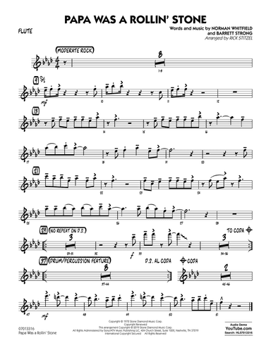 Papa Was a Rollin' Stone (arr. Rick Stitzel) - Flute