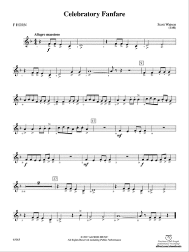 Celebratory Fanfare: 1st F Horn