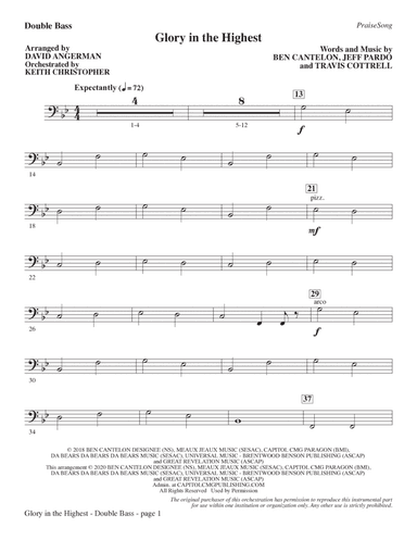 Glory In The Highest (arr. David Angerman) - Double Bass