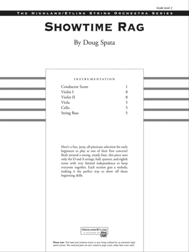 Showtime Rag: Score