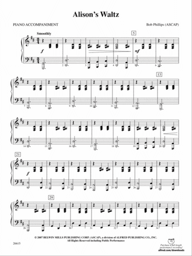 Alison's Waltz: Piano Accompaniment