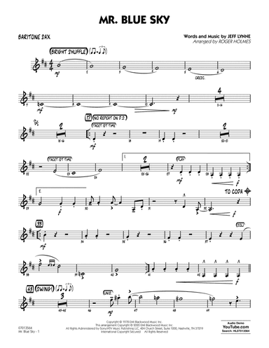 Mr. Blue Sky (arr. Roger Holmes) - Baritone Sax
