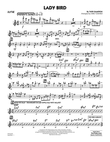 Lady Bird (arr. Mike Tomaro) - Guitar