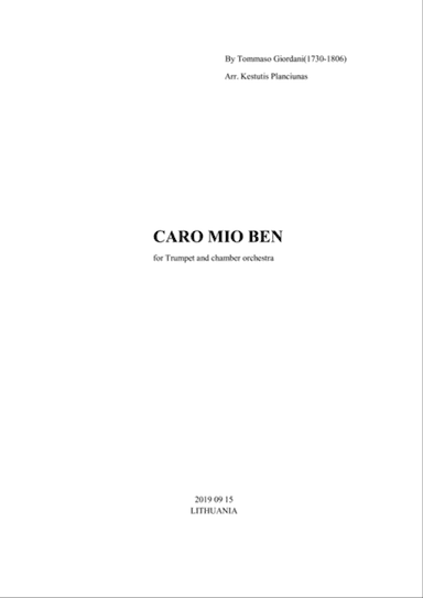 Caro mio ben (For trumpet and chamber orchestra)