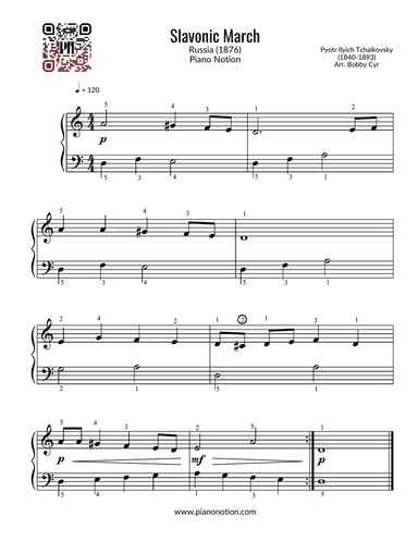 Slavonic March (Easy Piano Solo)