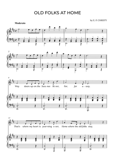 OLD FOLKS AT HOME in D