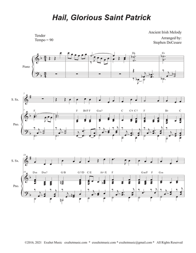 Hail, Glorious Saint Patrick (Soprano Saxophone and Piano)