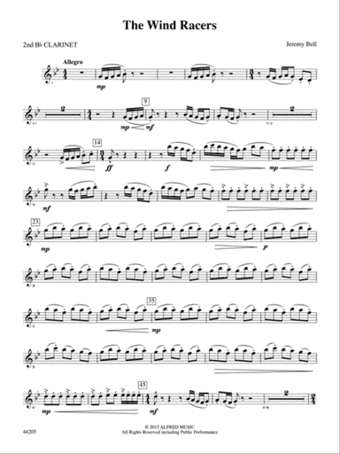 The Wind Racers: 2nd B-flat Clarinet