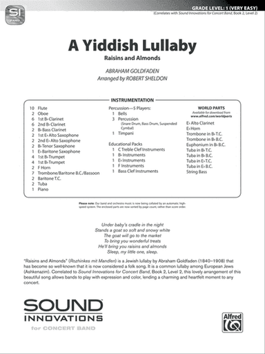 A Yiddish Lullaby: Score