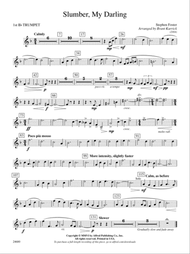 Slumber, My Darling: 1st B-flat Trumpet
