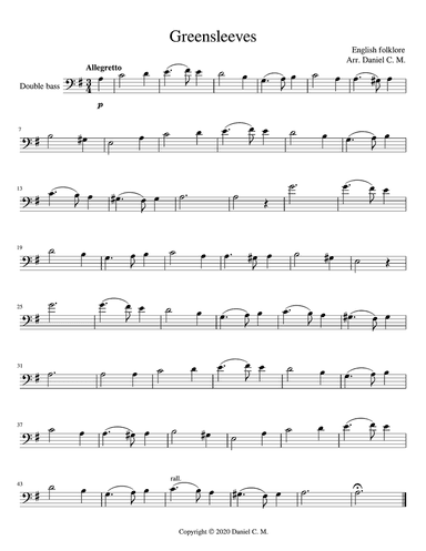 Greensleeves (double bass and piano)