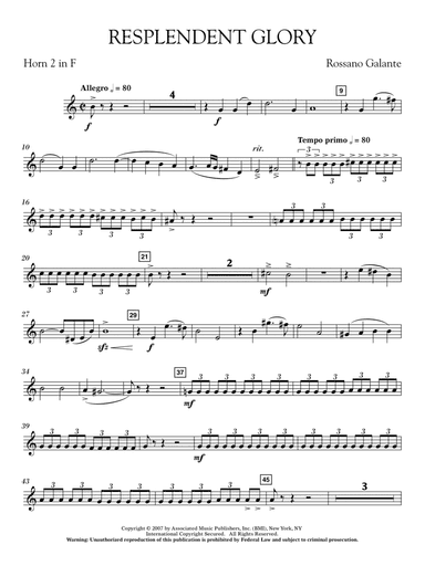 Resplendent Glory - Horn 2 in F