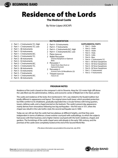Residence of the Lords: Score