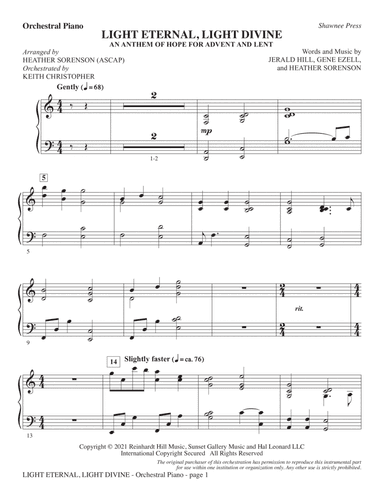 Light Eternal, Light Divine (An Anthem Of Hope For Advent And Lent) - Orchestral Piano