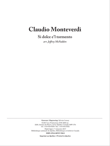 Si dolce e’l tormento