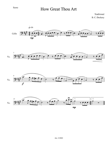 How Great Thou Art (Cello Solo)