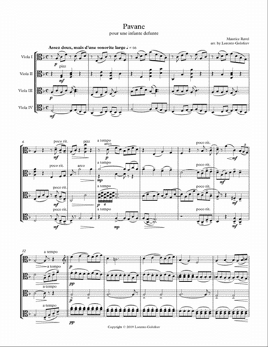 Pavane (pour une infante defunte) - Viola Quartet