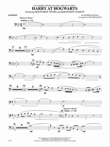 Harry at Hogwarts (from Harry Potter and the Goblet of Fire): Bassoon