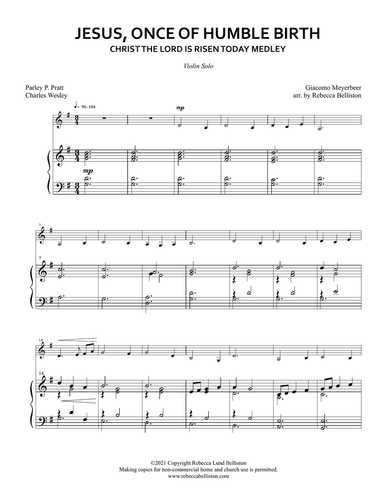 Jesus, Once of Humble Birth medley (Violin Solo)