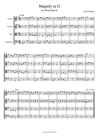 Magnify in G (for String Quartet)