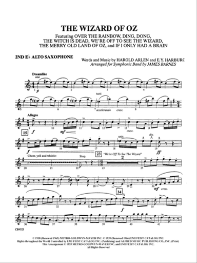 The Wizard of Oz (Medley): 2nd E-flat Alto Saxophone