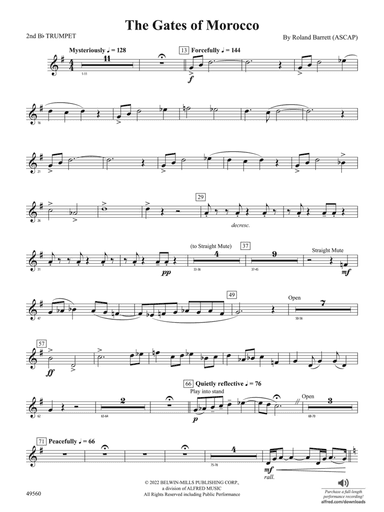 The Gates of Morocco: 2nd B-flat Trumpet