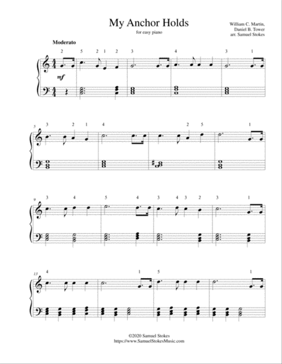My Anchor Holds - for easy piano