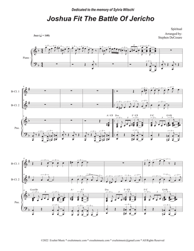 Joshua Fit The Battle of Jericho (Duet for Bb-Clarinet)