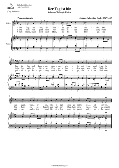 Der Tag ist hin, BWV 447 (E minor)