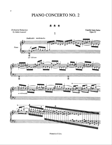 Saint-Saëns: Piano Concerto No. 2 in G Minor, Op. 22