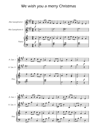 We Wish You a Merry Christmas - Sax Duet w/ Piano