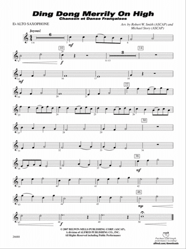 Ding Dong Merrily on High: E-flat Alto Saxophone