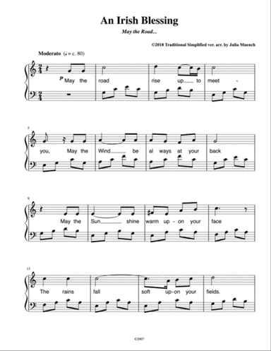 An Irish Blessing in C for Voice/ soprano
