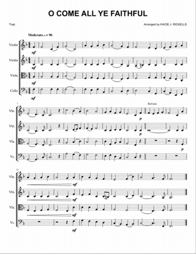 O Come All Ye Faithful - String Quartet