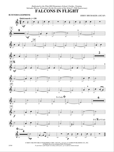 Falcons in Flight: B-flat Tenor Saxophone