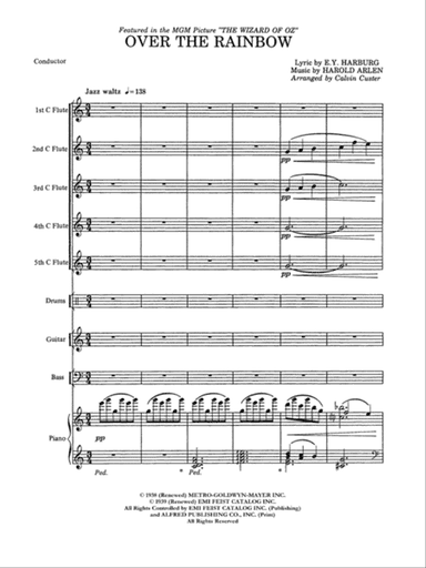 Over the Rainbow: Score