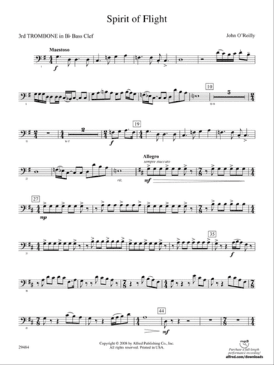 Spirit of Flight: (wp) 3rd B-flat Trombone B.C.