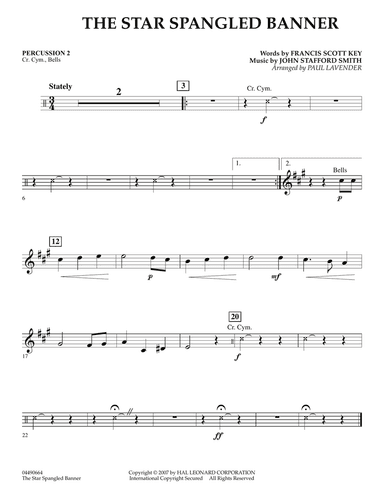 Star Spangled Banner - Percussion 2